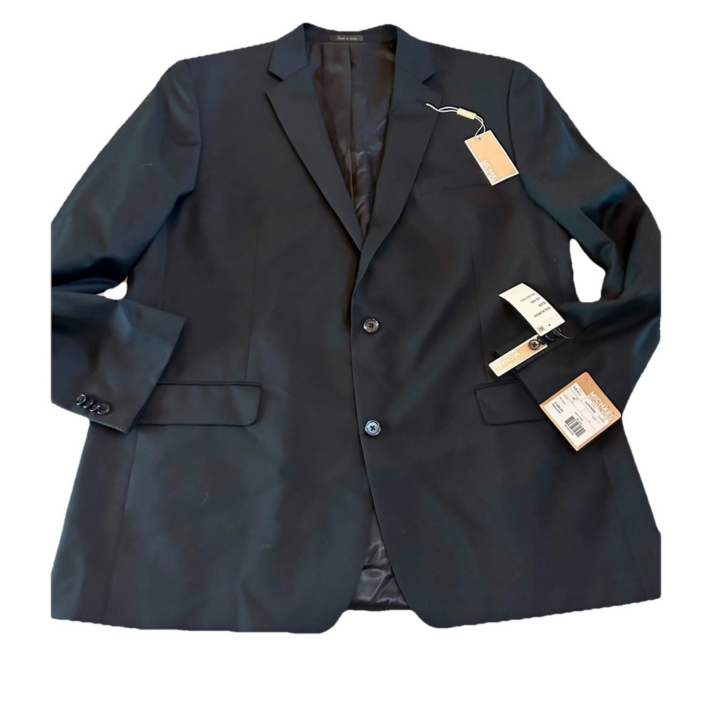 Michael Kors Black 100% Wool Suit Coat Jacket NWT 48 Long MSRP$400 - Picture 2 of 11